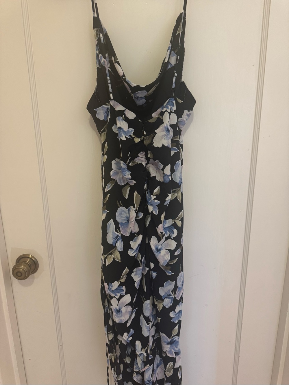 Abercrombie & Fitch Black Floral Asymmetrical Slip Dress - Picture 4 of 5